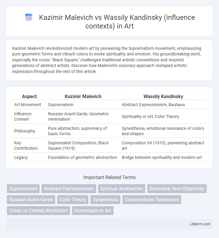 Wassily Kandinsky (influence contexts) vs Kazimir Malevich in Art - What is The Difference?