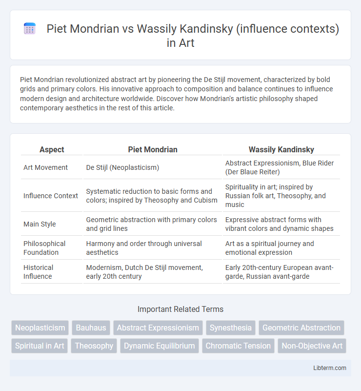 Wassily Kandinsky (influence contexts) vs Piet Mondrian in Art - What is The Difference?